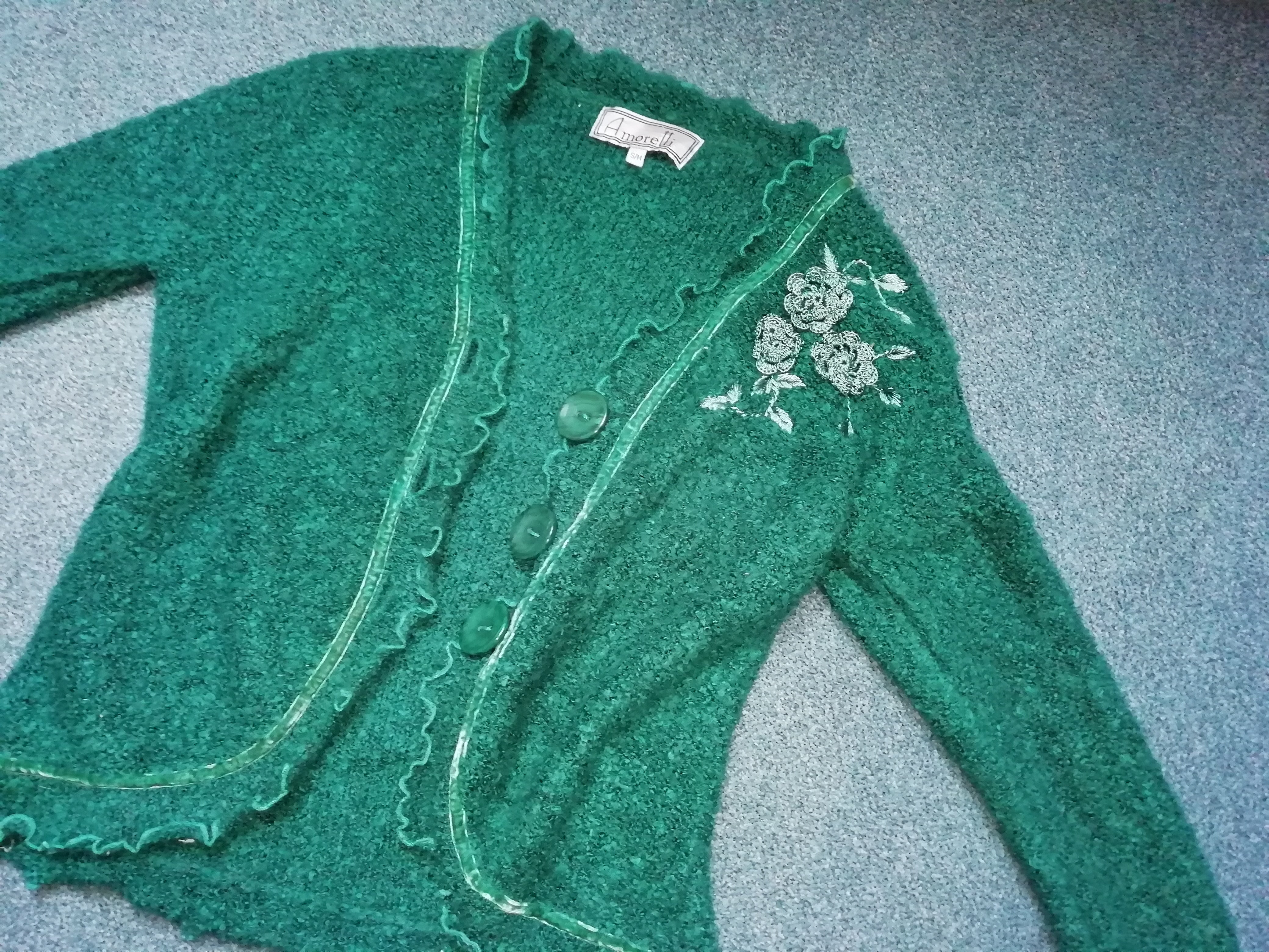 Damen Strickjacke - Amoretti - Größe S / M - Farbe Grün