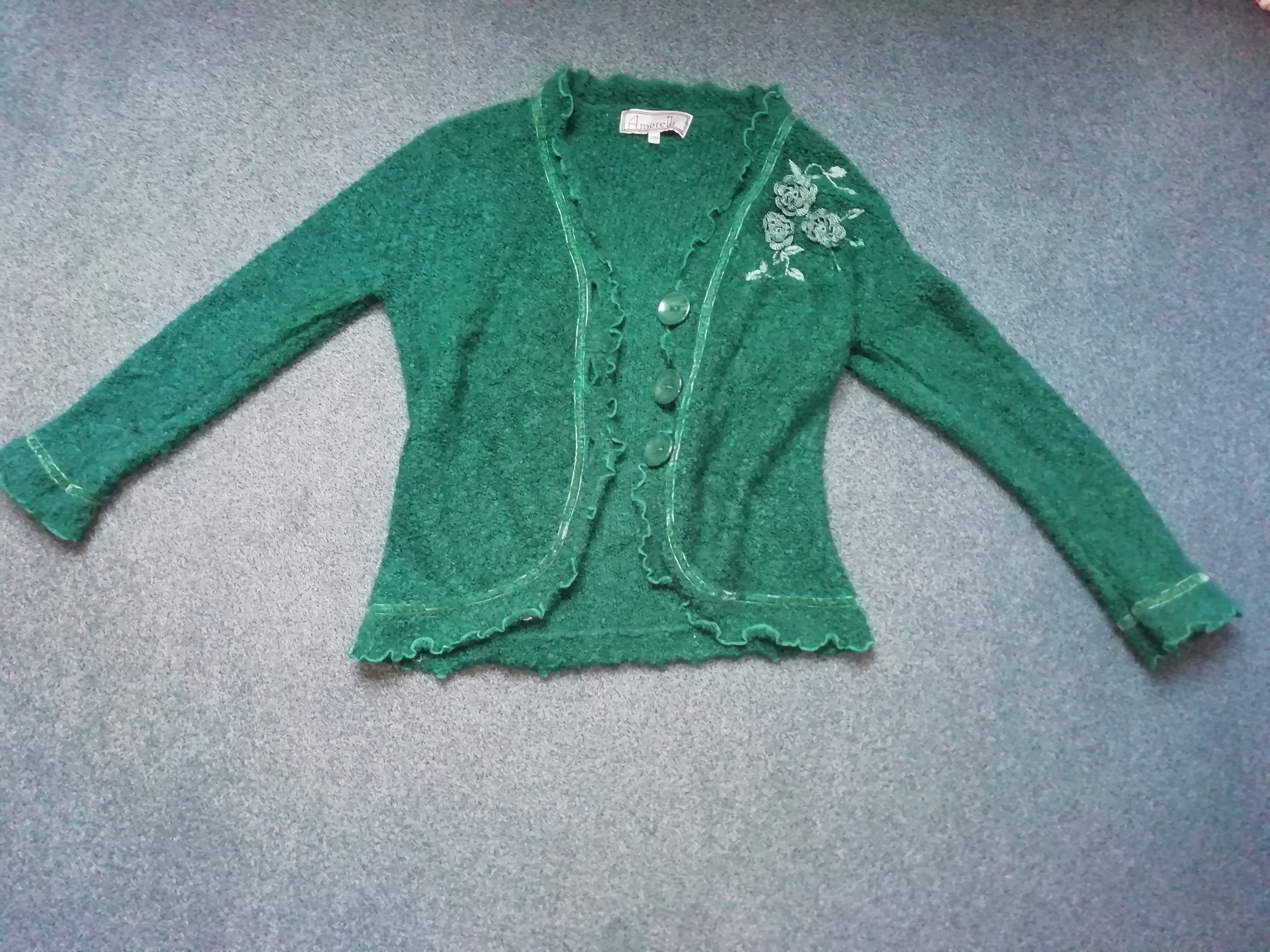 Damen Strickjacke - Amoretti - Größe S / M - Farbe Grün