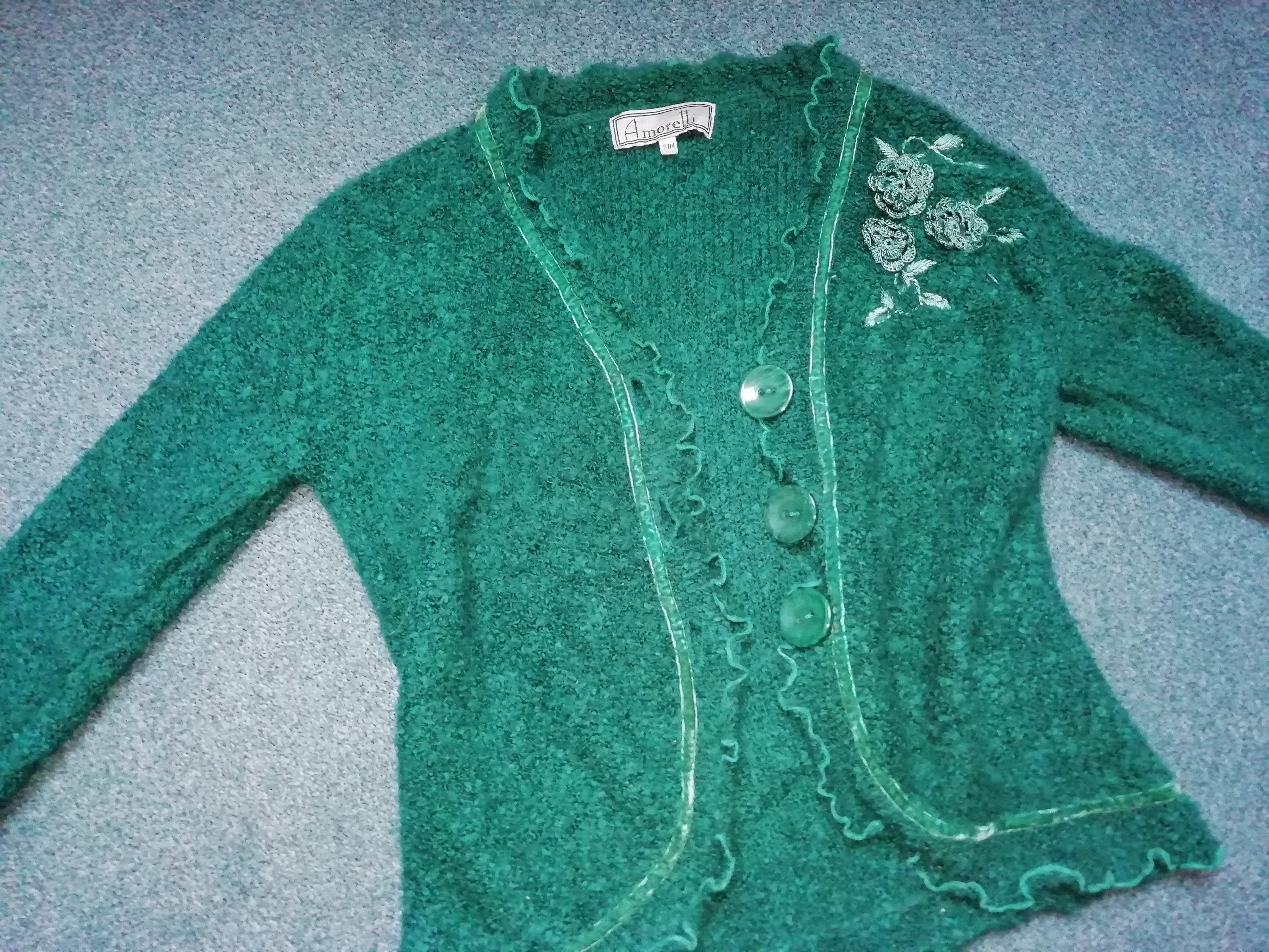 Damen Strickjacke - Amoretti - Größe S / M - Farbe Grün